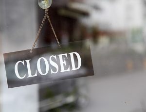 closed sign in shop window