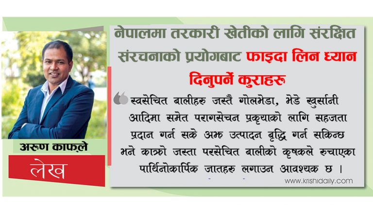 नेपालमा तरकारी खेतीको लागि संरक्षित  संरचनाको प्रयोगबाट फाइदा लिन ध्यान दिनुपर्ने कुराहरु